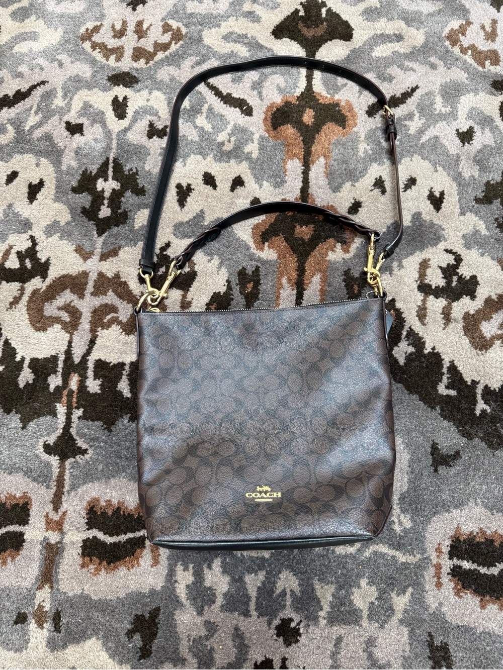 Like New Coach Marley Brown Black Signature Bag